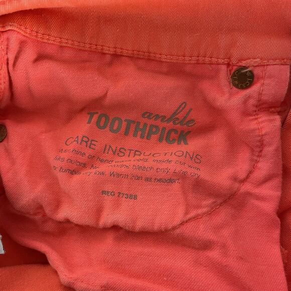 J. Crew Toothpick Skinny Ankle Jeans Womens Size 6 Coral - Picture 5 of 5